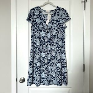 Joie de Vivre Floral Dress Blue
